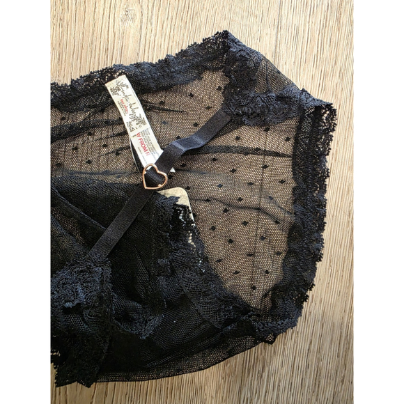 Free People Intimately FP Heart To Heart Dotted Mesh PantiesSize XL NWT Poly $28 - Picture 5 of 7